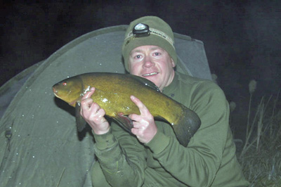 I was able to land, weigh, photograph and return this Tench in just a few minutes, which was nice, because it was far too cold to be out in the open!